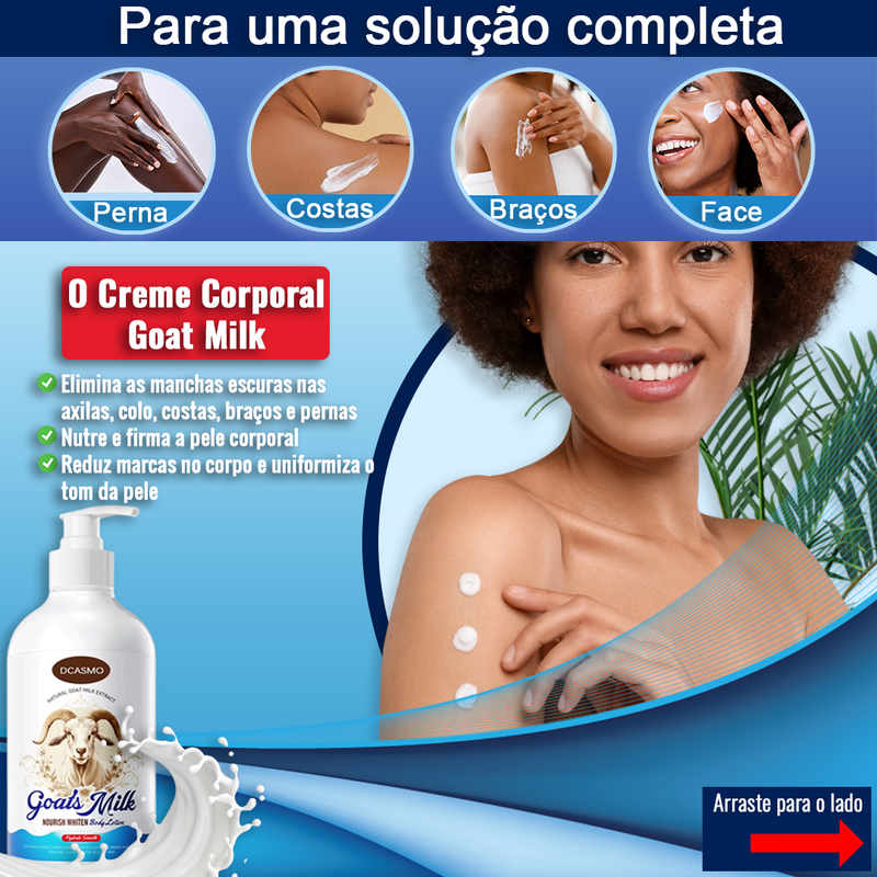 ✨ GOAT MILK CORPORAL – TRATAMENTO PREMIUM PARA CLAREAMENTO DA PELE ✨