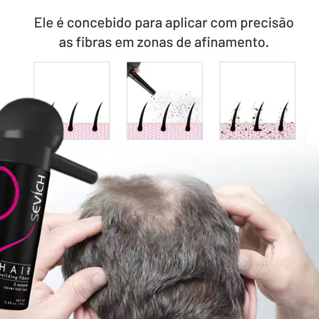 Kit Fibra Capilar 3 em 1 – Cabelo cheio em 30 segundos, sem implantes, e sem químicos!