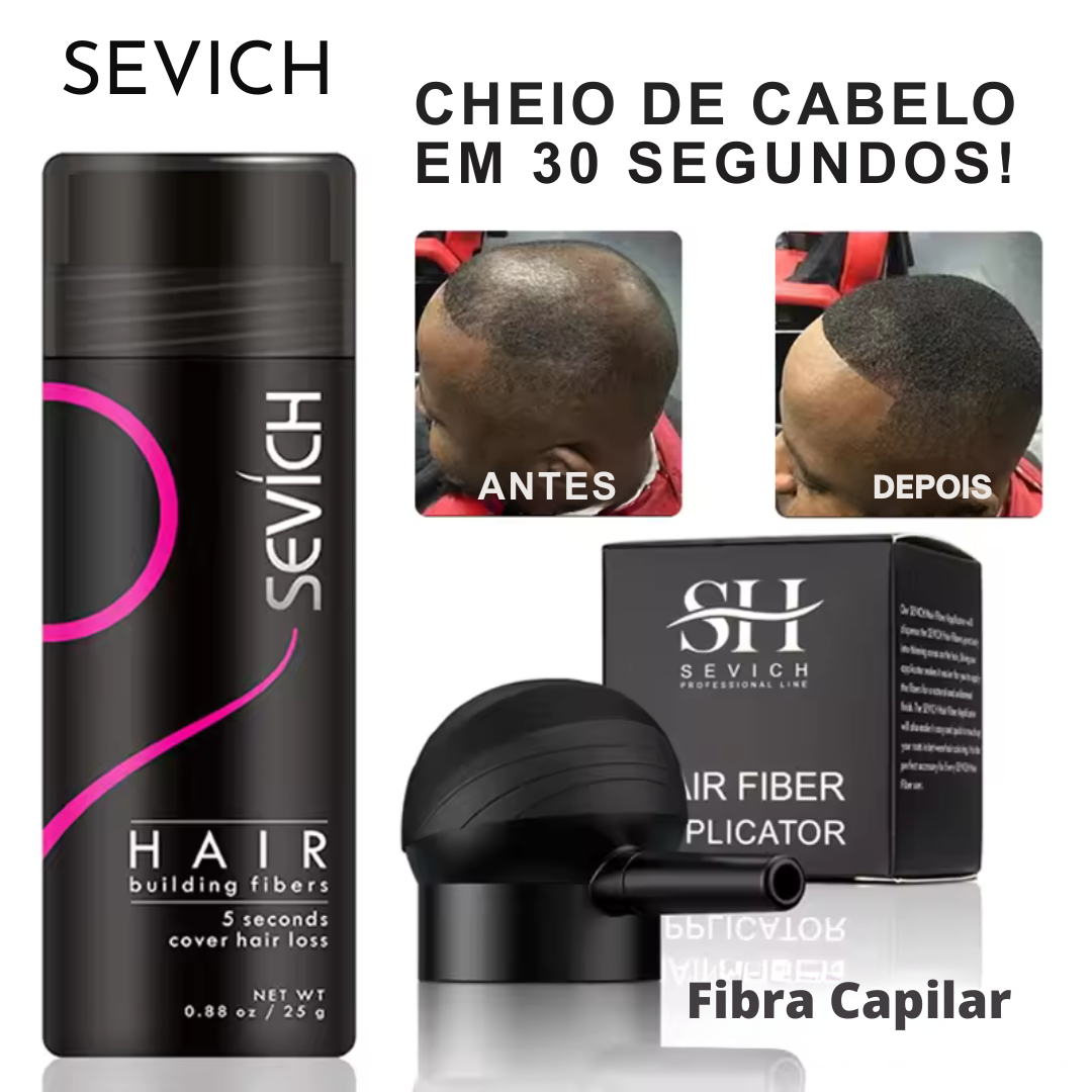 Kit Fibra Capilar 3 em 1 – Cabelo cheio em 30 segundos, sem implantes, e sem químicos!